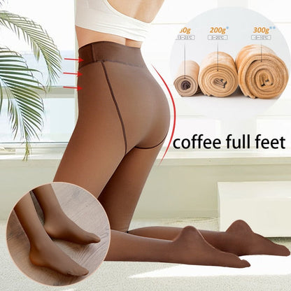 Winter Thermal Leggings - Teck Maniak Coffee full feet / 200g-thick